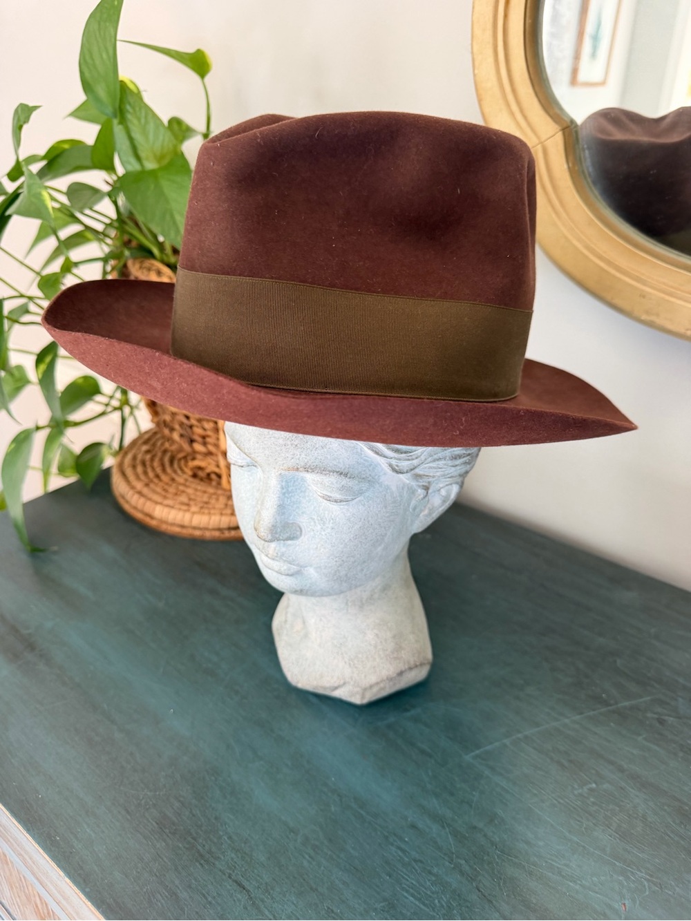 Vintage John B. Stetson Special Fedora Hat 7 1/4 Brown Felt Philadelphia USA